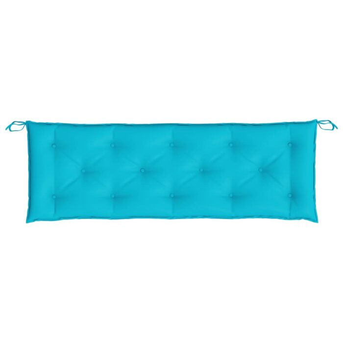 Coussins de banc de jardin lot de 2 turquoise 150x50x7 cm tissu – Image 3
