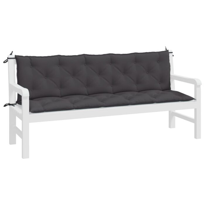 Coussins de banc de jardin lot de 2 anthracite tissu Oxford – Image 2
