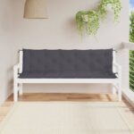 Coussins de banc de jardin lot de 2 anthracite tissu Oxford