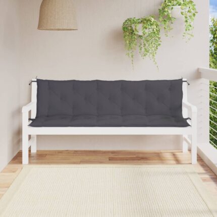Coussins de banc de jardin lot de 2 anthracite tissu Oxford