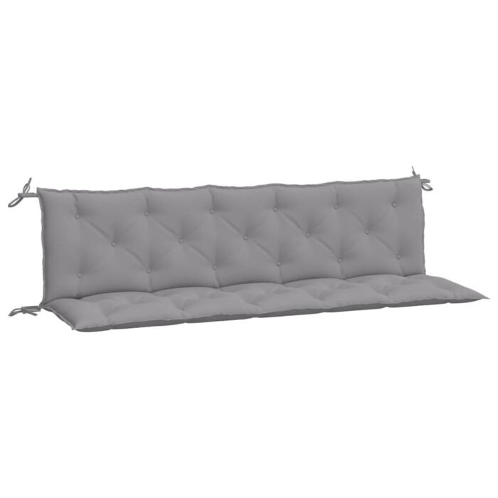 Coussins de banc jardin lot de 2 gris 180x50x7 cm tissu Oxford – Image 3