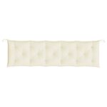 Coussins de banc de jardin lot de 2 blanc crème tissu Oxford – Image 4