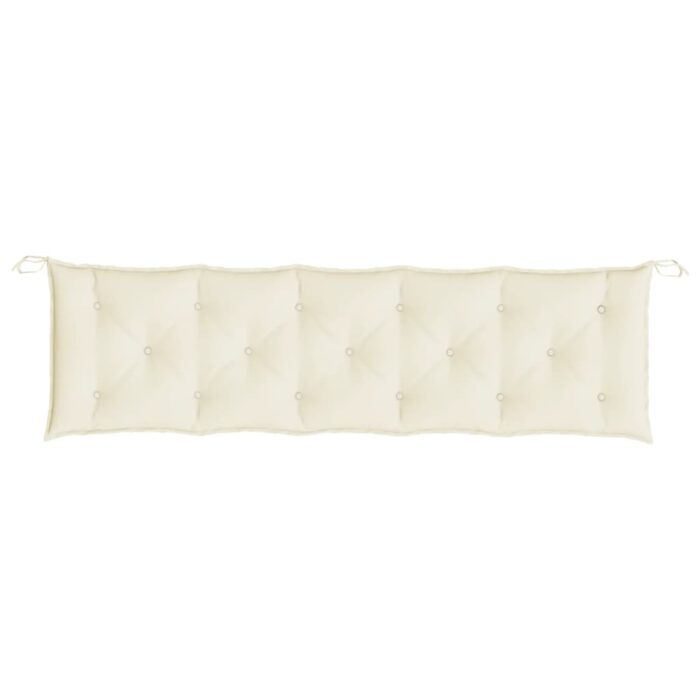 Coussins de banc de jardin lot de 2 blanc crème tissu Oxford – Image 4