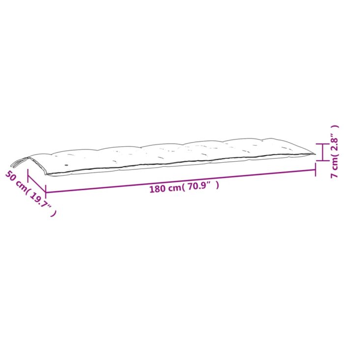 Coussins de banc de jardin lot de 2 blanc crème tissu Oxford – Image 7