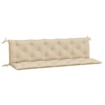 Coussins de banc jardin lot de 2 beige 180x50x7 cm tissu Oxford – Image 3