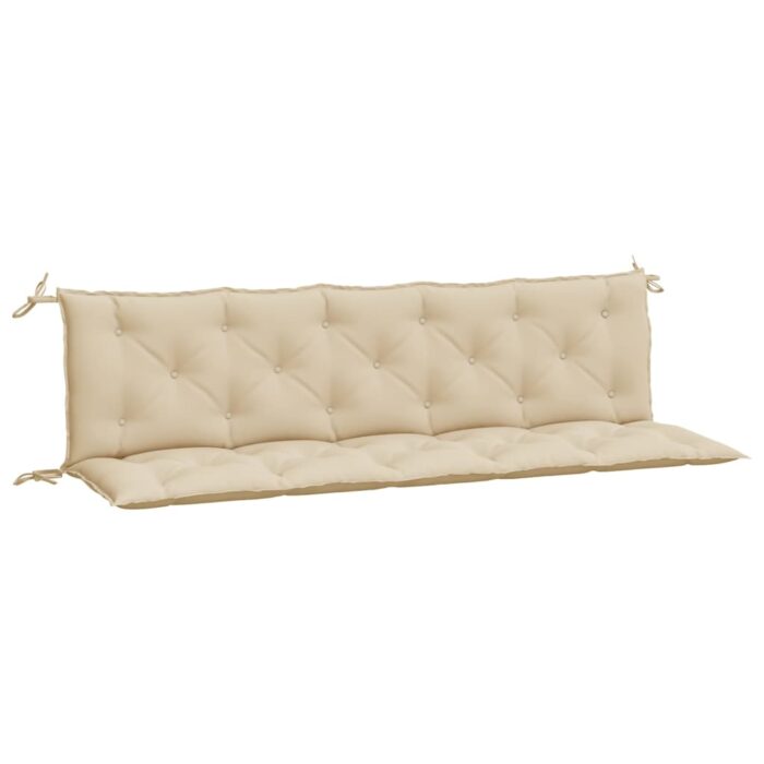 Coussins de banc jardin lot de 2 beige 180x50x7 cm tissu Oxford – Image 3