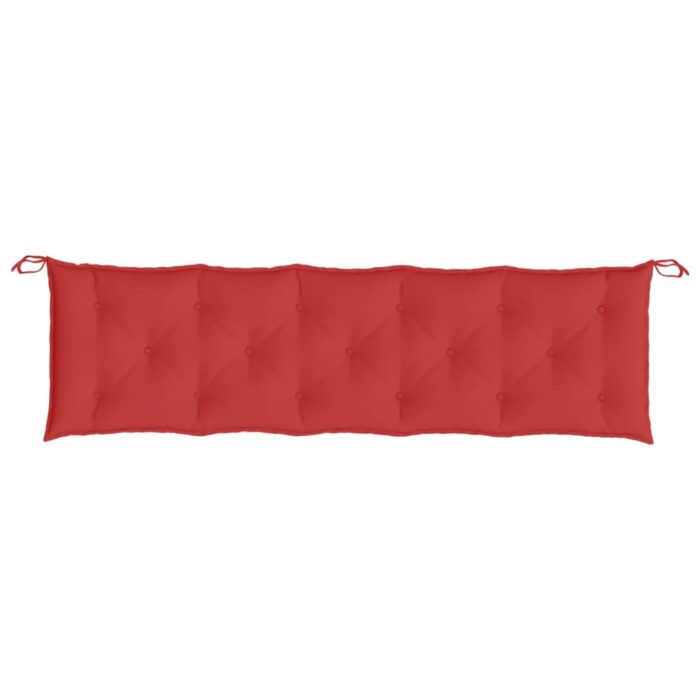Coussins de banc jardin lot de 2 rouge 180x50x7 cm tissu Oxford – Image 4