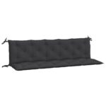 Coussins de banc jardin lot de 2 noir 180x50x7 cm tissu Oxford – Image 3
