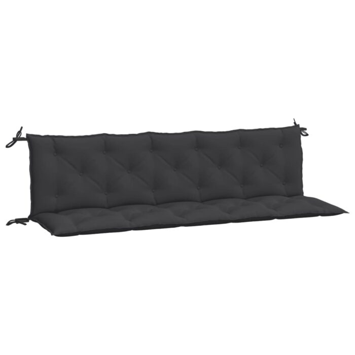 Coussins de banc jardin lot de 2 noir 180x50x7 cm tissu Oxford – Image 3