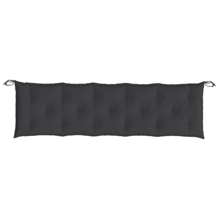 Coussins de banc jardin lot de 2 noir 180x50x7 cm tissu Oxford – Image 4