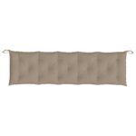 Coussins de banc jardin lot de 2 taupe 180x50x7 cm tissu Oxford – Image 4