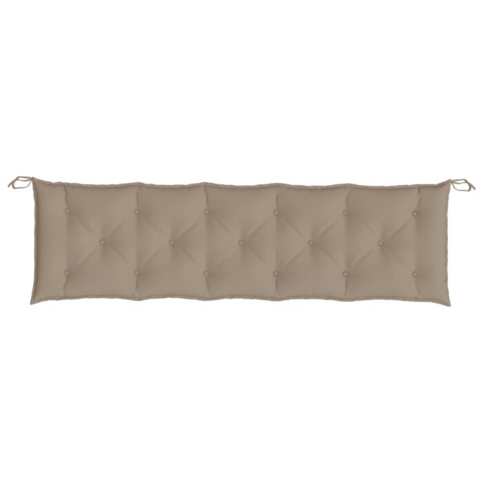 Coussins de banc jardin lot de 2 taupe 180x50x7 cm tissu Oxford – Image 4