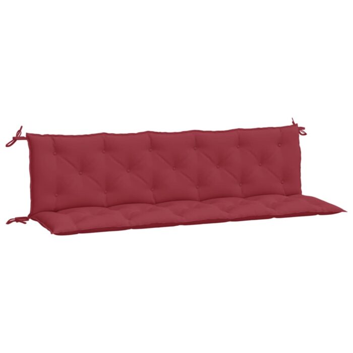Coussins de banc de jardin lot de 2 rouge bordeaux tissu Oxford – Image 3