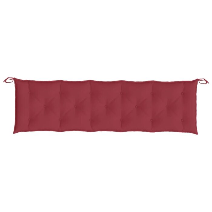 Coussins de banc de jardin lot de 2 rouge bordeaux tissu Oxford – Image 4