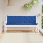 Coussins de banc jardin lot de 2 bleu 180x50x7 cm tissu Oxford
