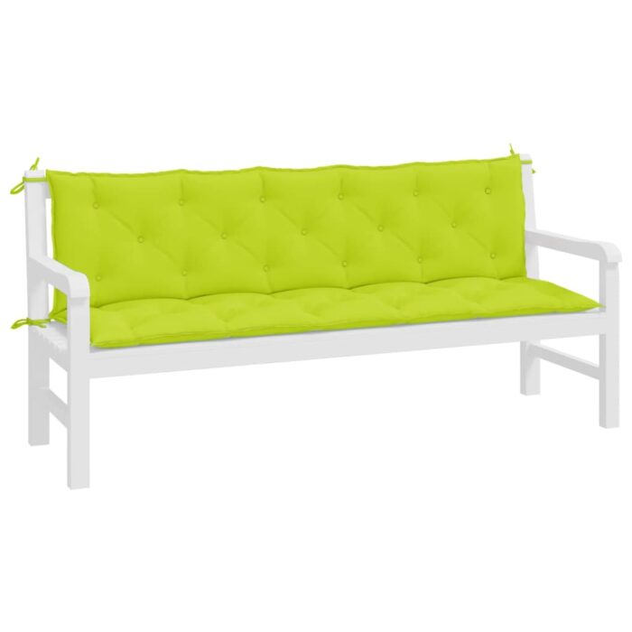 Coussins de banc de jardin lot de 2 vert vif tissu Oxford – Image 2