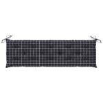 Coussins de banc de jardin lot de 2 motif à carreaux noir – Image 2