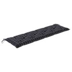 Coussins de banc de jardin lot de 2 motif à carreaux noir – Image 3