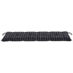 Coussins de banc de jardin lot de 2 motif à carreaux noir – Image 4