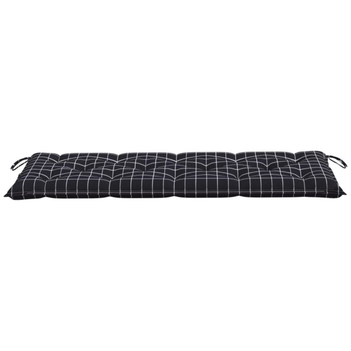 Coussins de banc de jardin lot de 2 motif à carreaux noir – Image 4