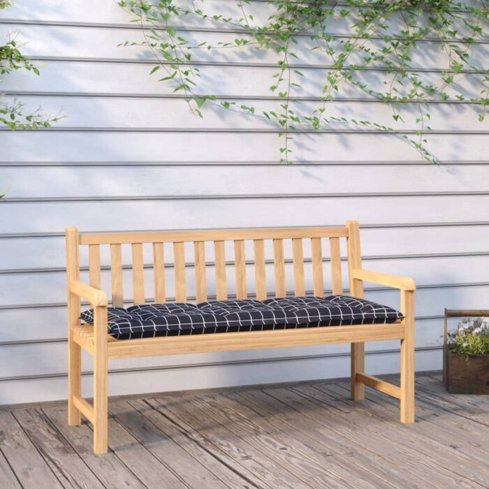 VXL8720845711450_m_en_hd_1.jpg Coussins de banc de jardin lot de 2 motif à carreaux noir – Image 1