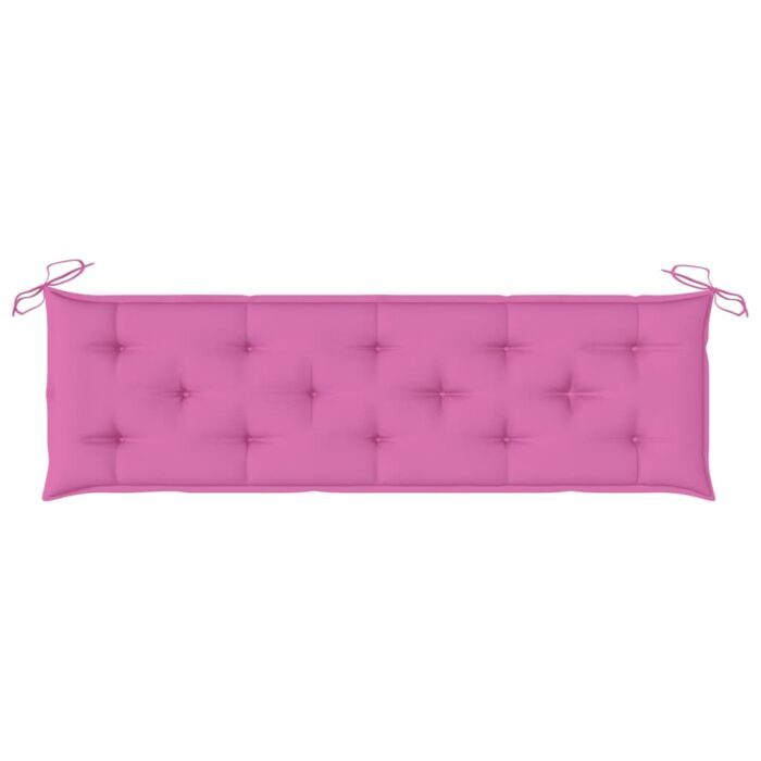 Coussins de banc de jardin lot de 2 rose tissu Oxford – Image 2