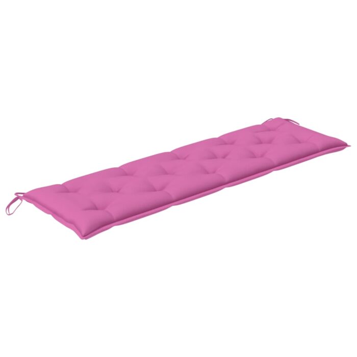 Coussins de banc de jardin lot de 2 rose tissu Oxford – Image 3