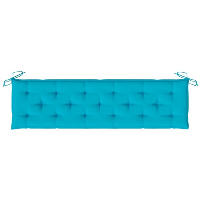 Coussins de banc de jardin lot de 2 turquoise tissu Oxford – Image 2