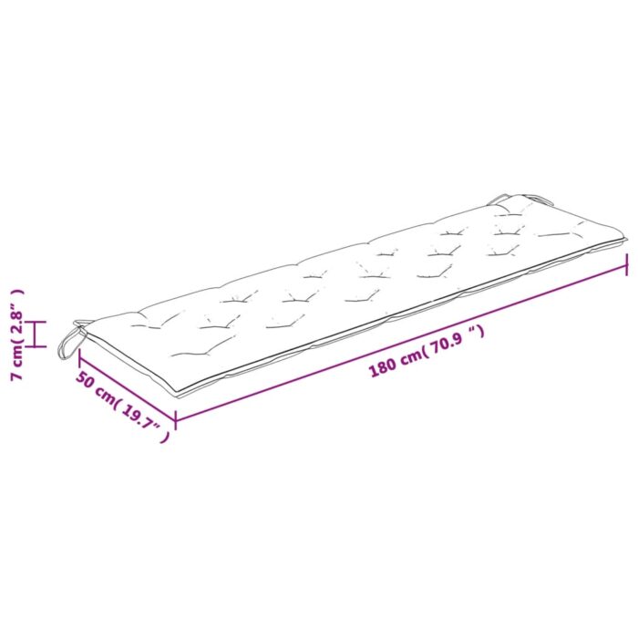 Coussins de banc de jardin lot de 2 turquoise tissu Oxford – Image 8