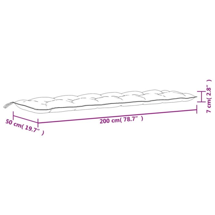 Coussins de banc de jardin lot de 2 anthracite tissu Oxford – Image 6