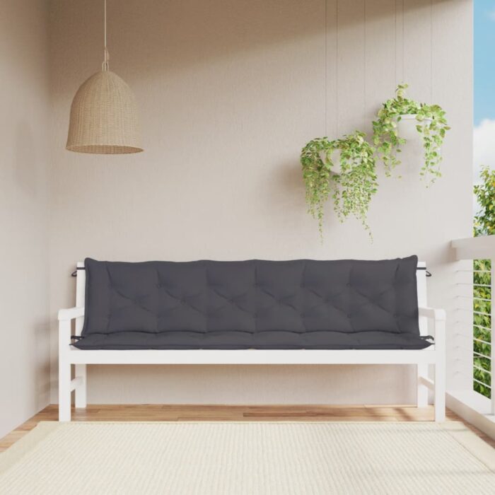 VXL8720845711511_m_en_hd_1.jpg Coussins de banc de jardin lot de 2 anthracite tissu Oxford – Image 1