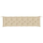 Coussins de banc jardin lot de 2 beige 200x50x7 cm tissu Oxford – Image 3