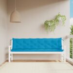 Coussins de banc de jardin lot de 2 bleu clair tissu Oxford