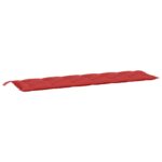 Coussins de banc jardin lot de 2 rouge 200x50x7 cm tissu Oxford – Image 2