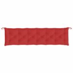 Coussins de banc jardin lot de 2 rouge 200x50x7 cm tissu Oxford – Image 3