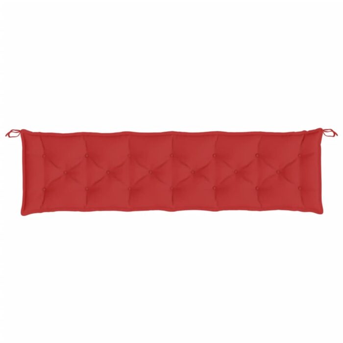 Coussins de banc jardin lot de 2 rouge 200x50x7 cm tissu Oxford – Image 3