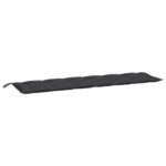 Coussins de banc jardin lot de 2 noir 200x50x7 cm tissu Oxford – Image 2