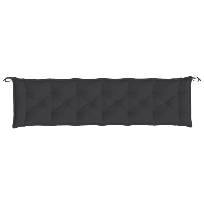 Coussins de banc jardin lot de 2 noir 200x50x7 cm tissu Oxford – Image 3