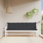 Coussins de banc jardin lot de 2 noir 200x50x7 cm tissu Oxford