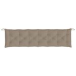 Coussins de banc jardin lot de 2 taupe 200x50x7 cm tissu Oxford – Image 3