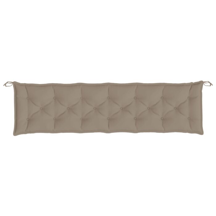 Coussins de banc jardin lot de 2 taupe 200x50x7 cm tissu Oxford – Image 3