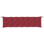 Coussins de banc de jardin lot de 2 rouge bordeaux tissu Oxford – Image 3
