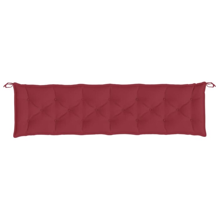 Coussins de banc de jardin lot de 2 rouge bordeaux tissu Oxford – Image 3