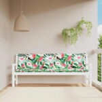 Coussins de banc de jardin lot de 2 multicolore 200x50x7 cm