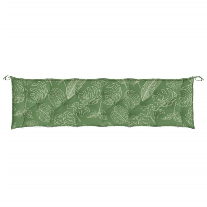 Coussins de banc de jardin lot de 2 motif de feuilles tissu – Image 3