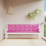 Coussins de banc de jardin lot de 2 rose 200x50x7 cm tissu
