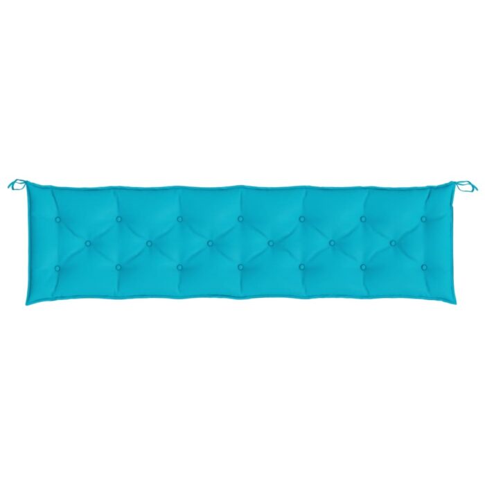Coussins de banc de jardin lot de 2 turquoise 200x50x7 cm tissu – Image 3