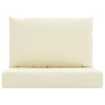 Coussins de palette lot de 2 blanc crème tissu oxford – Image 2