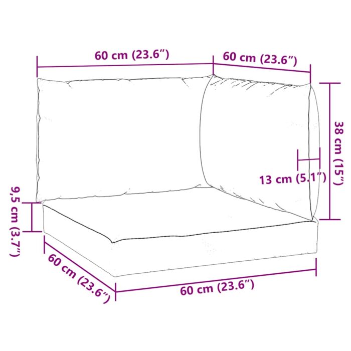 Coussins de palette lot de 3 gris tissu oxford – Image 8