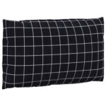 Coussins de palette 3 pcs motif à carreaux noir tissu Oxford – Image 3